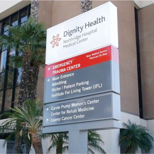 Dignity Health - Signage daytime with building