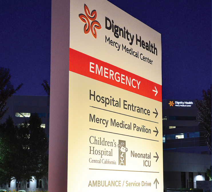 Dignity Health - Signage at night