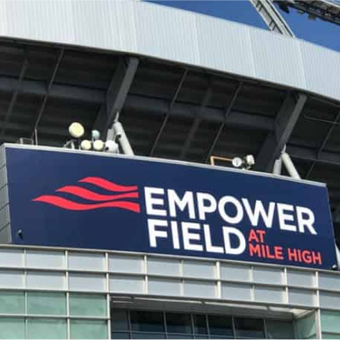 Empower Field - Closeup signage