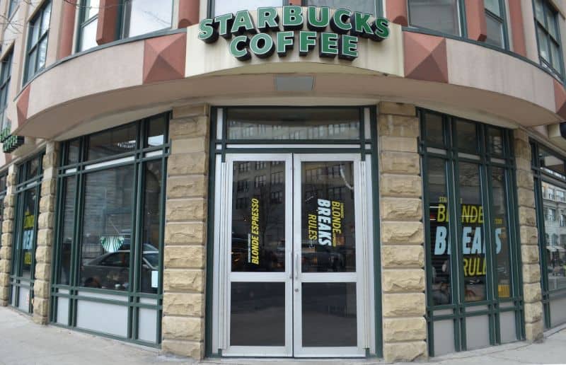 Starbucks front of shop